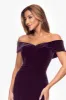 "Charmaine" Long Off the Shoulder Velvet Gown sold by Xscape