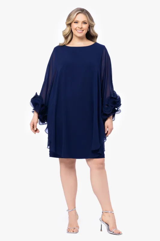 Plus "Alexandra" Short Chiffon Overlay Ruffle Dress sold by Xscape