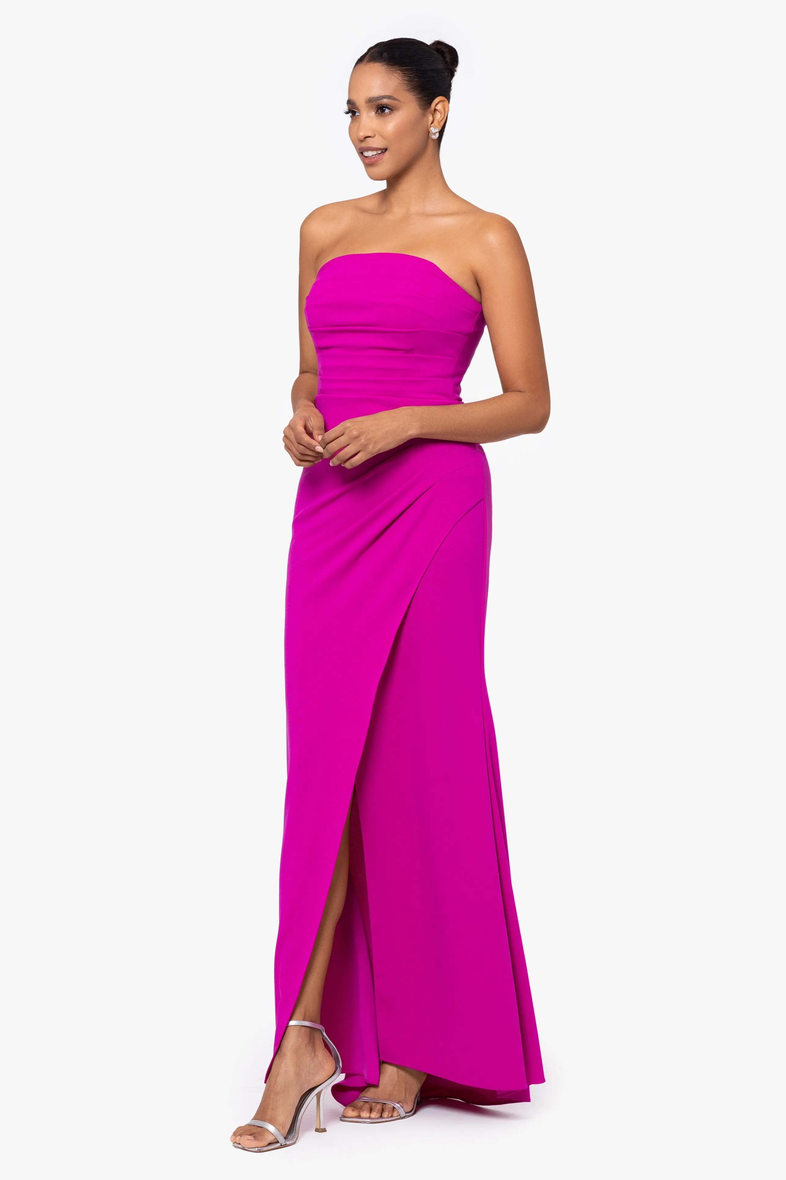 "Davina" Scuba Crepe Bustier Floor Length Dress sold by Xscape product image thumbnail 3