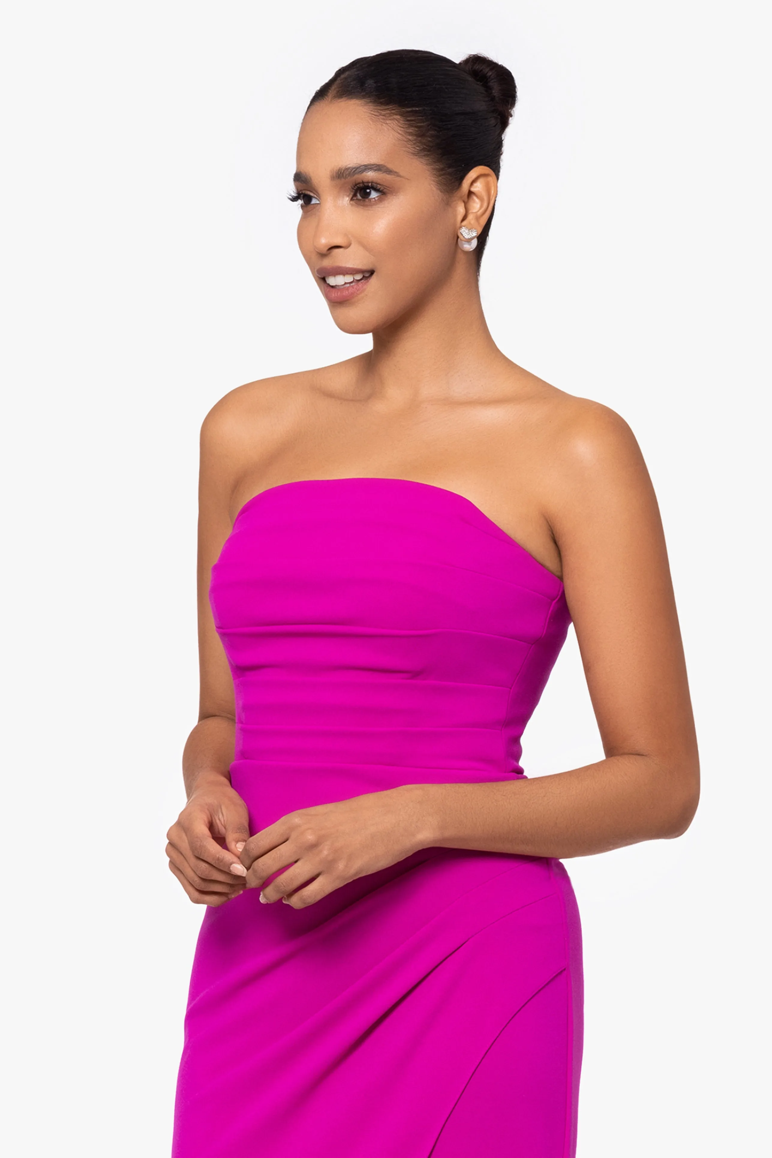 "Davina" Scuba Crepe Bustier Floor Length Dress sold by Xscape product image thumbnail 4