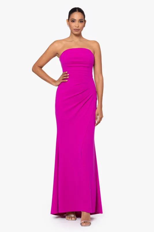 "Davina" Scuba Crepe Bustier Floor Length Dress made by Xscape