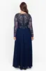 Plus "Mason" Long Sleeve Beaded Chiffon Gown sold by Xscape