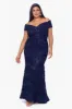 Plus "Jill" Off The Shoulder Long Lace Dress sold by Xscape