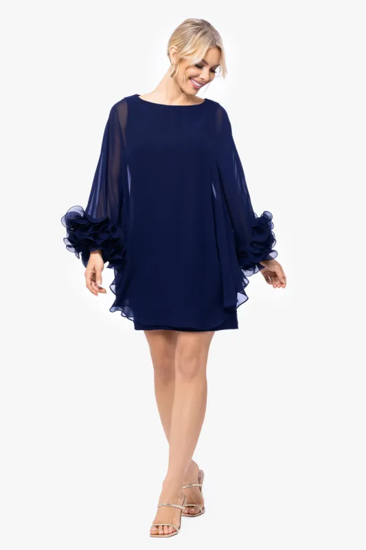 "Alexandra" Short Chiffon Overlay Ruffle Dress sold by Xscape