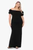Plus "Ashlyn" Long Off the Shoulder Wire Flower Gown sold by Xscape