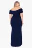 Plus "Ashlyn" Long Off the Shoulder Wire Flower Gown sold by Xscape