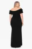 Plus "Ashlyn" Long Off the Shoulder Wire Flower Gown sold by Xscape