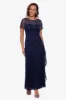 "Dahlia" Long Sheer Matte Jersey Beaded Top Dress sold by Xscape
