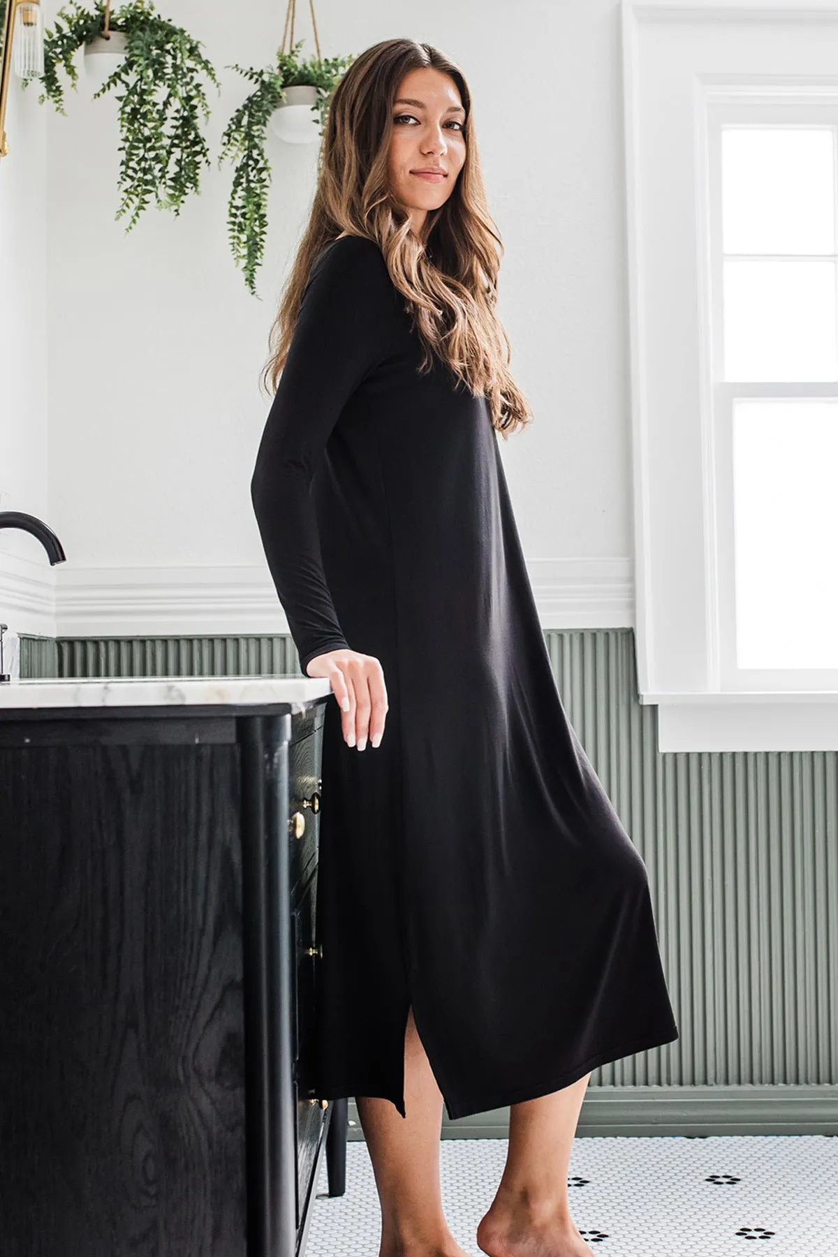 Neesha Scoop Neck Long Sleeve Bamboo Nightgown sold by Yala product image thumbnail 5