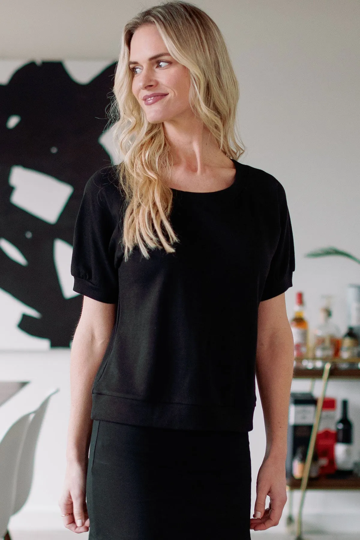 Berkeley Puff Short Sleeve Bamboo & Organic Cotton Raglan Sweatshirt Top sold by Yala product image thumbnail 5