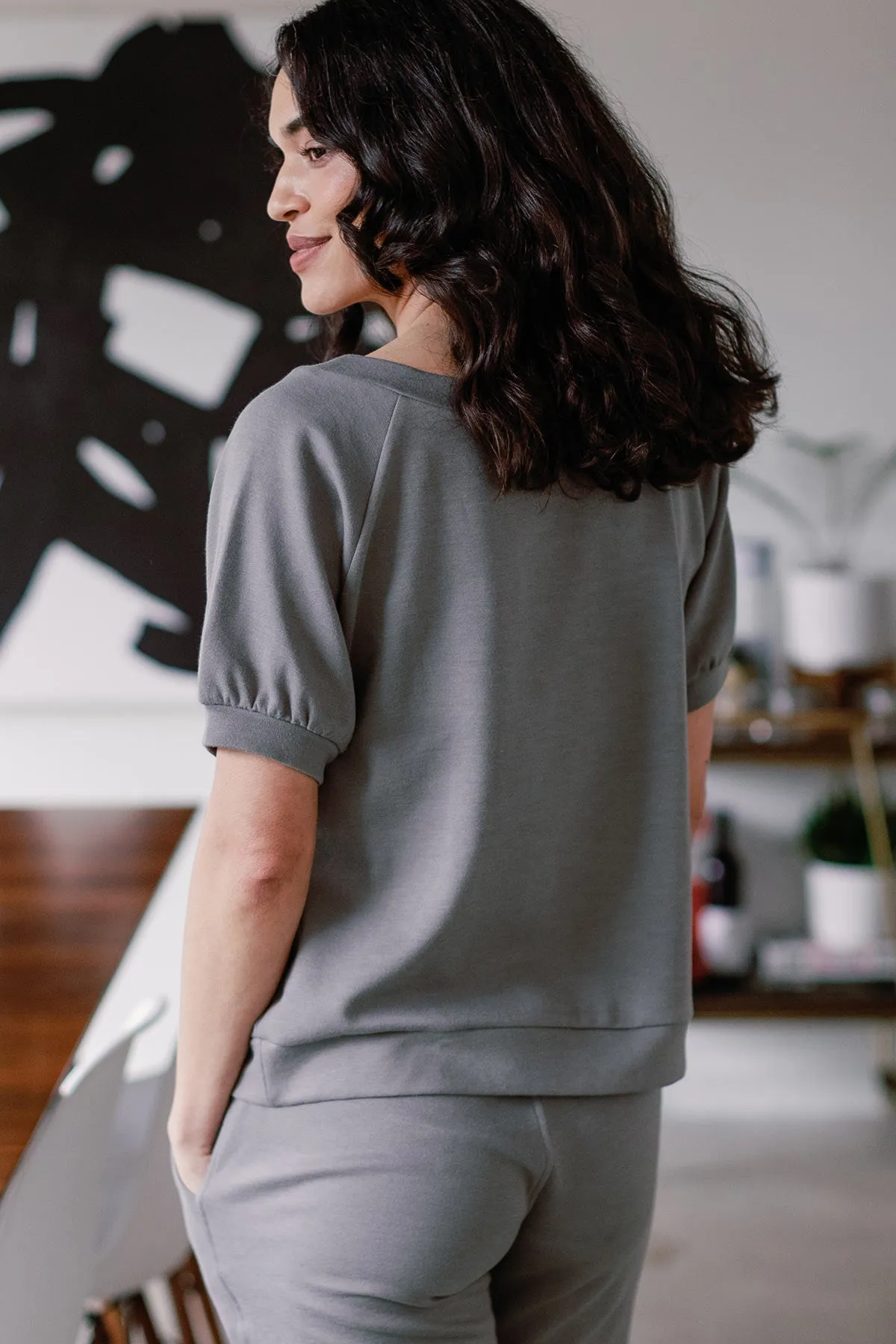 Berkeley Puff Short Sleeve Bamboo & Organic Cotton Raglan Sweatshirt Top sold by Yala product image thumbnail 2