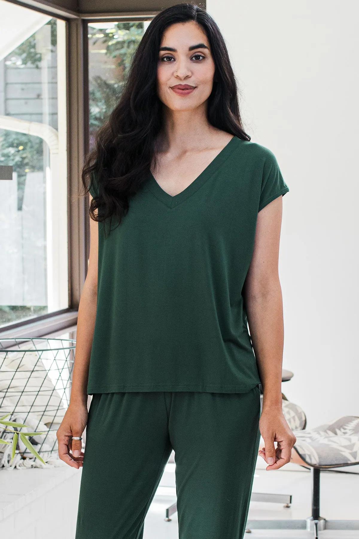 Dakota V-Neck Cap Sleeve Bamboo Top sold by Yala product image thumbnail 3