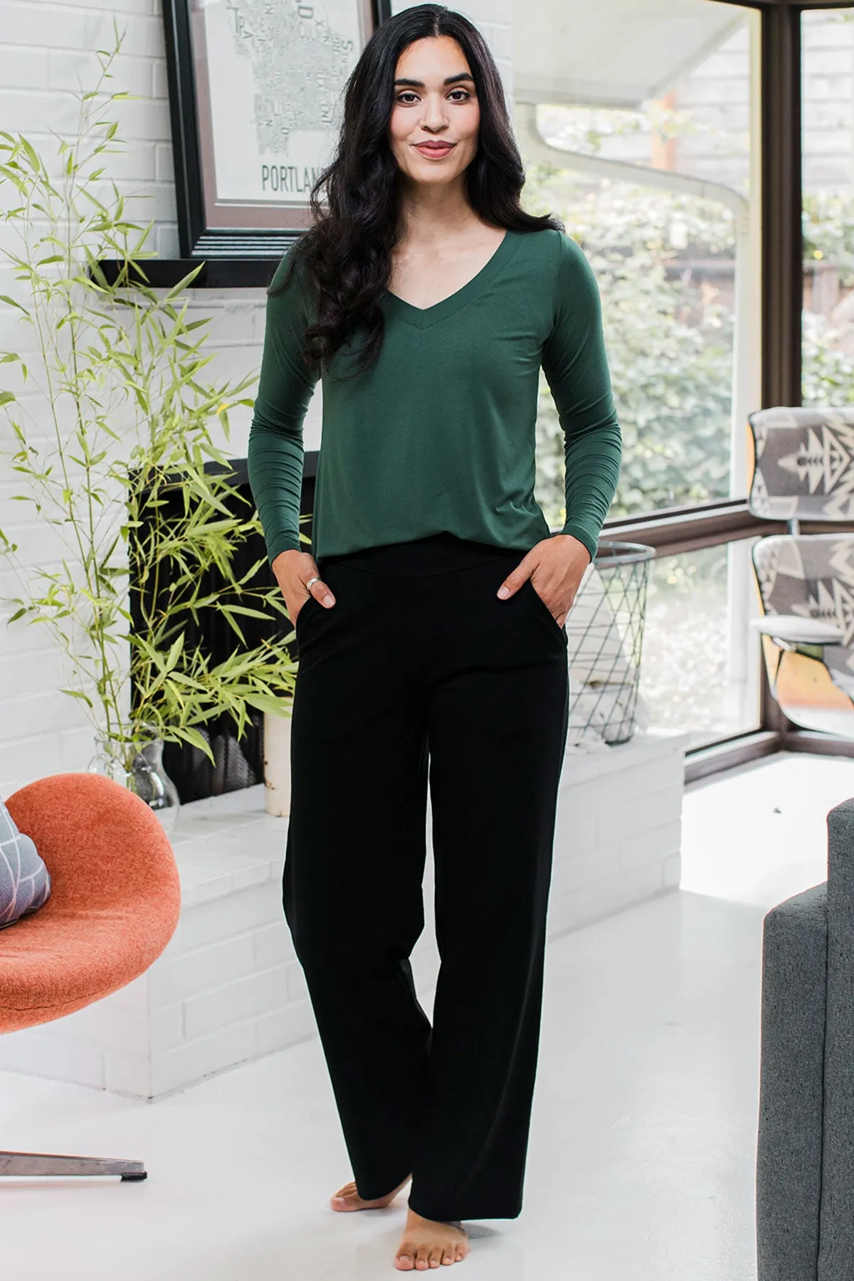 Lexi Ultra-Stretch Bamboo & Organic Cotton Classic Wide Leg Pant sold by Yala
