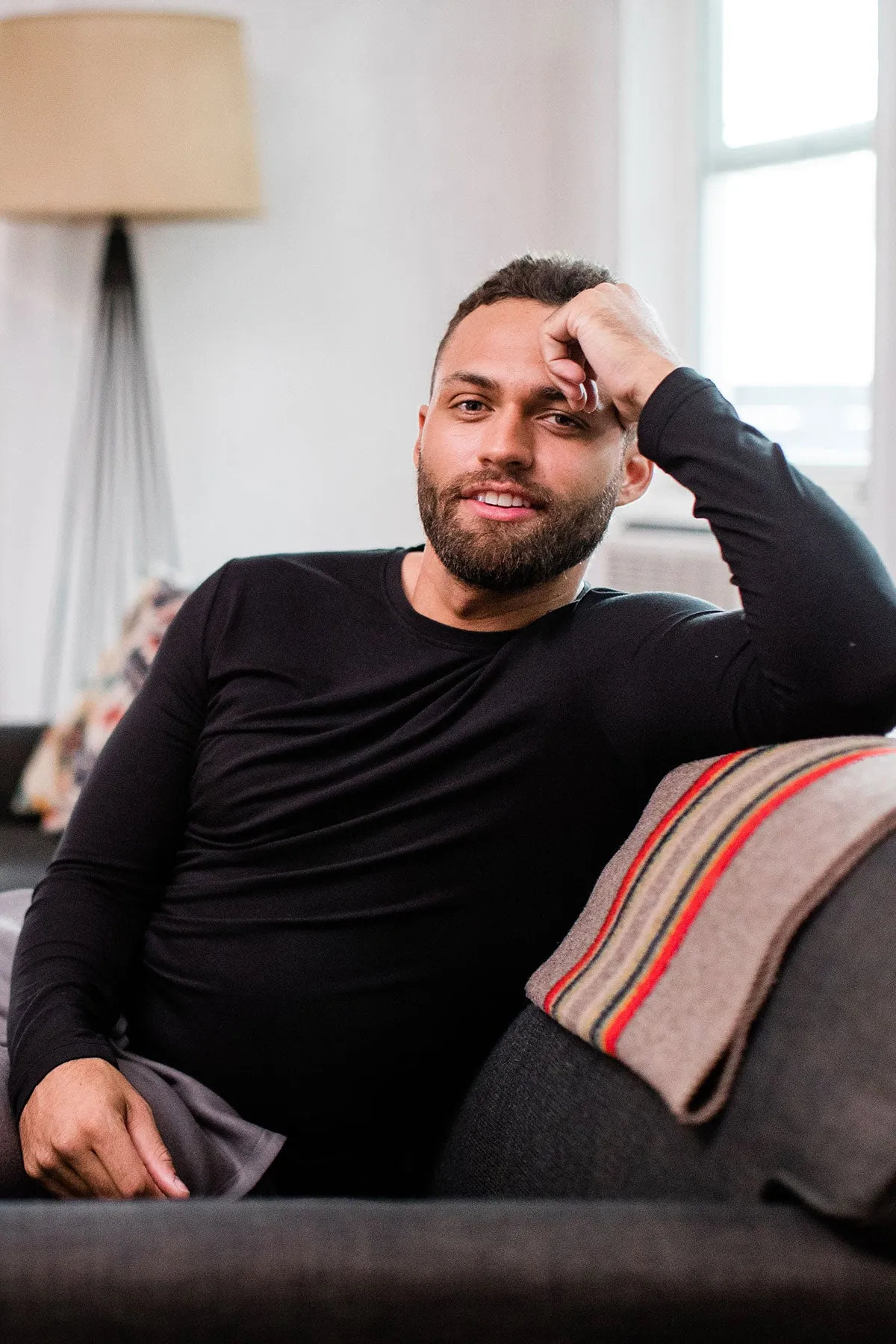 Men's Jonah Long Sleeve Bamboo Crew Tee Shirt sold by Yala product image thumbnail 4