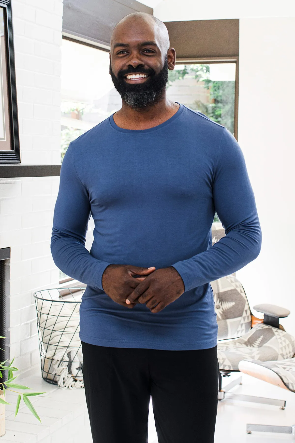 Men's Jonah Long Sleeve Bamboo Crew Tee Shirt sold by Yala product image thumbnail 3