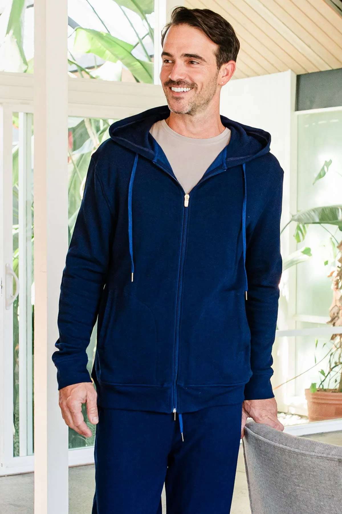 Men's Joey Zip-Up Bamboo & Organic Cotton Sweatshirt Hooded Jacket sold by Yala product image thumbnail 3