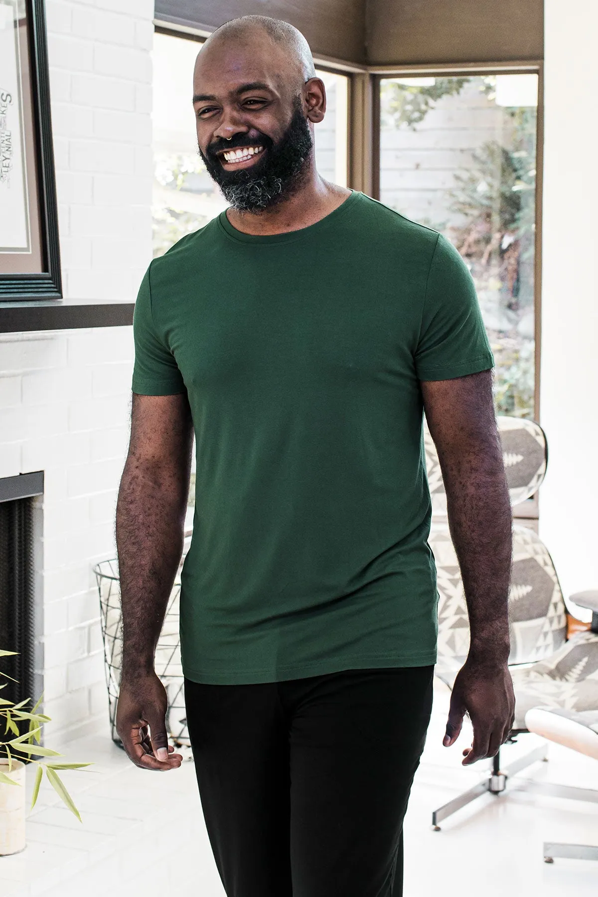 Men's Nathan Short Sleeve Bamboo Crew Tee Shirt sold by Yala product image thumbnail 3