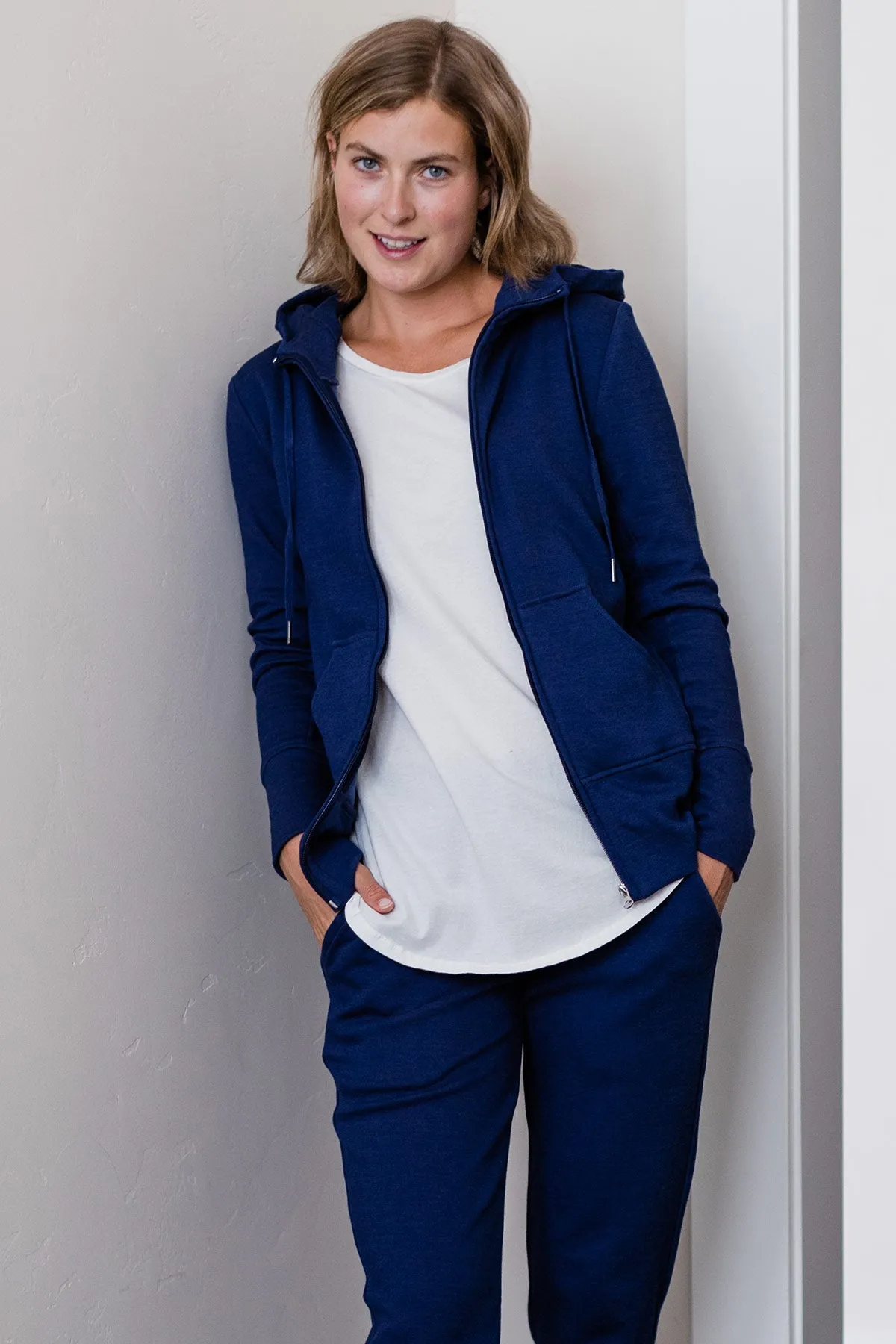 Scarlet Zip-Up Bamboo & Organic Cotton Hooded Jacket Sweatshirt sold by Yala product image thumbnail 3