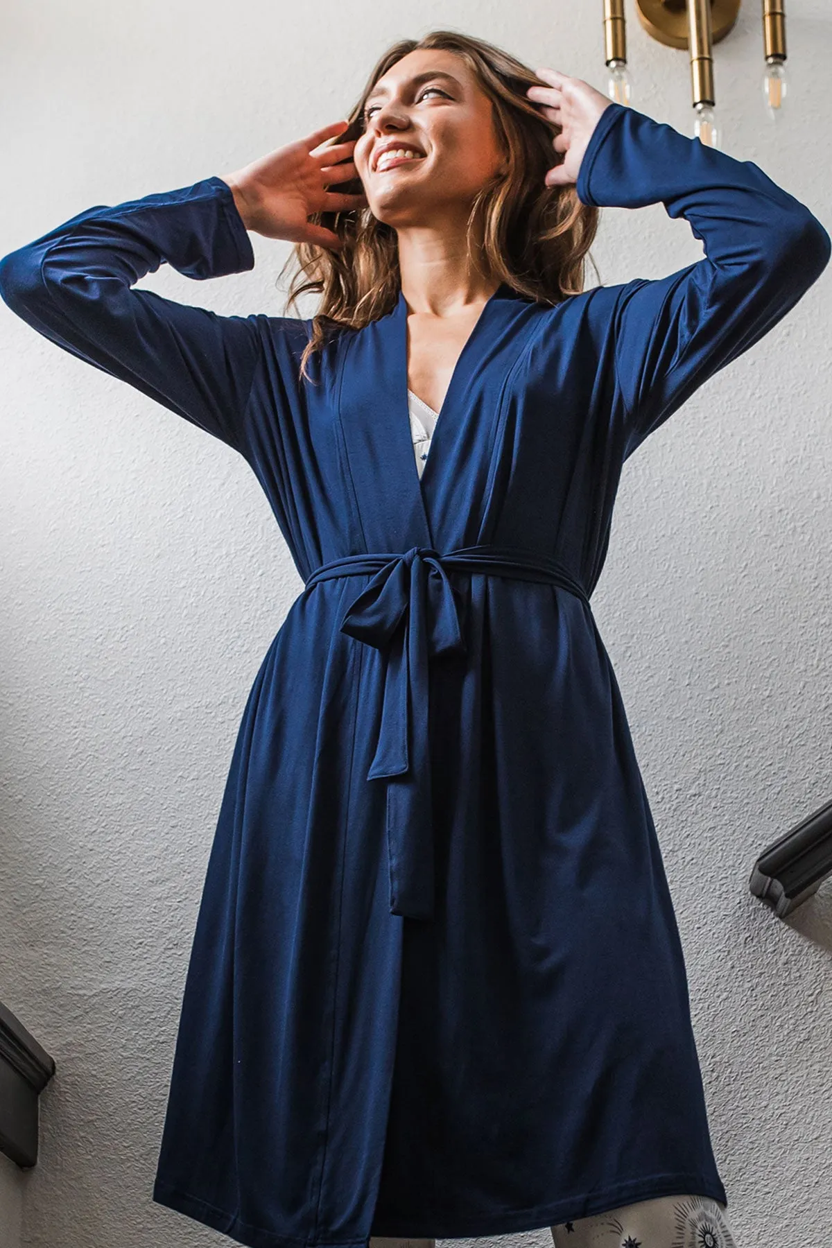 Serenity Long Sleeve Short Belted Bamboo Robe sold by Yala product image thumbnail 5