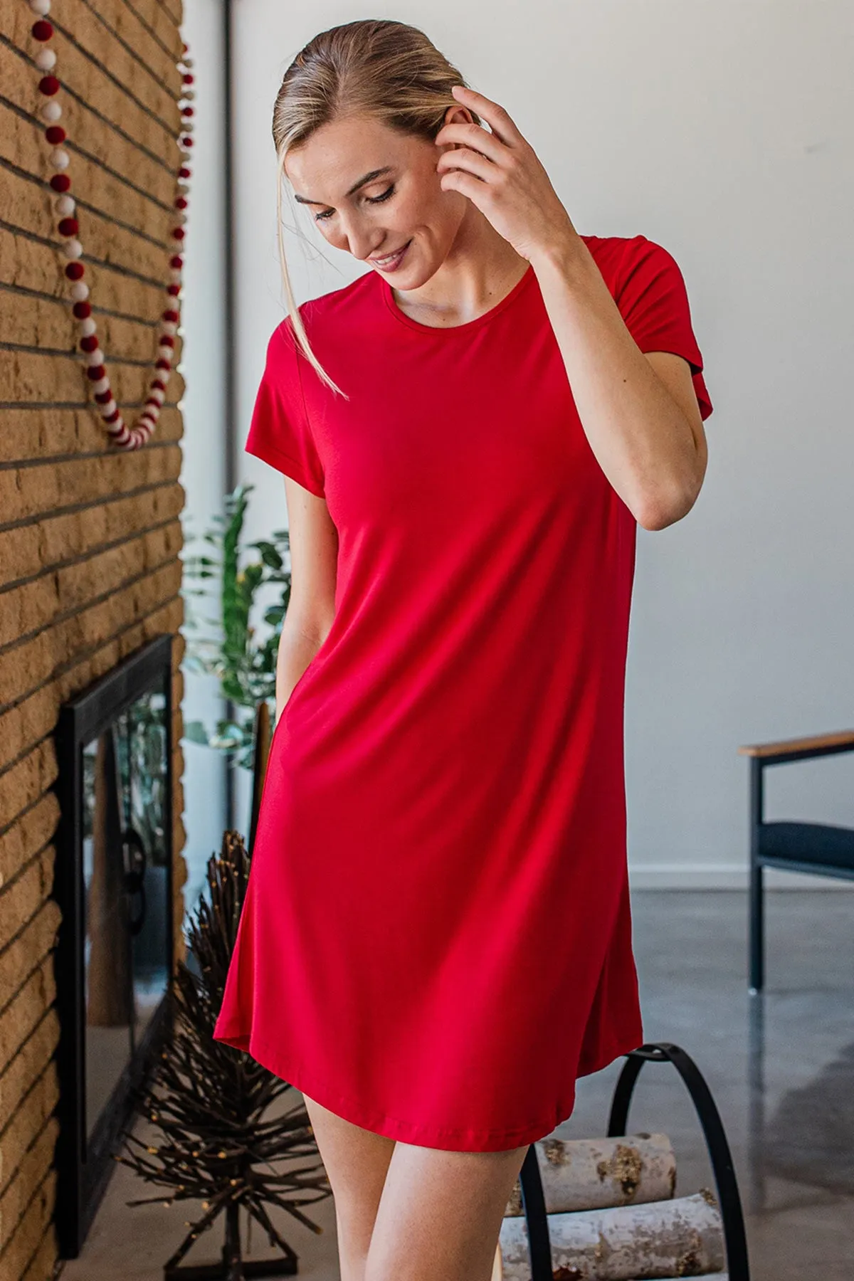 Betsy Short Sleeve Fitted Bamboo Nightshirt sold by Yala