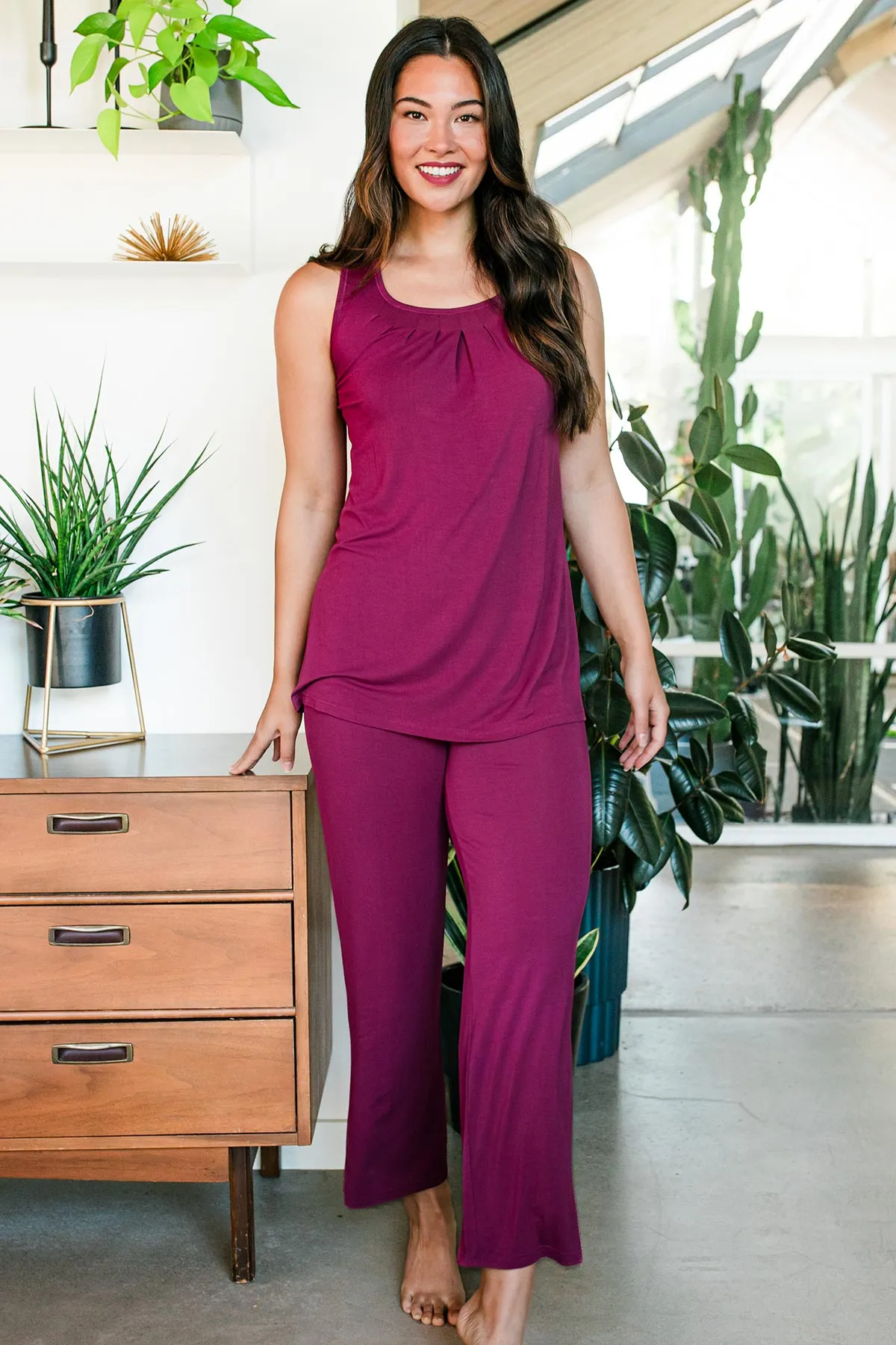 Delia Gathered Tank Bamboo Pajama Set sold by Yala product image thumbnail 3