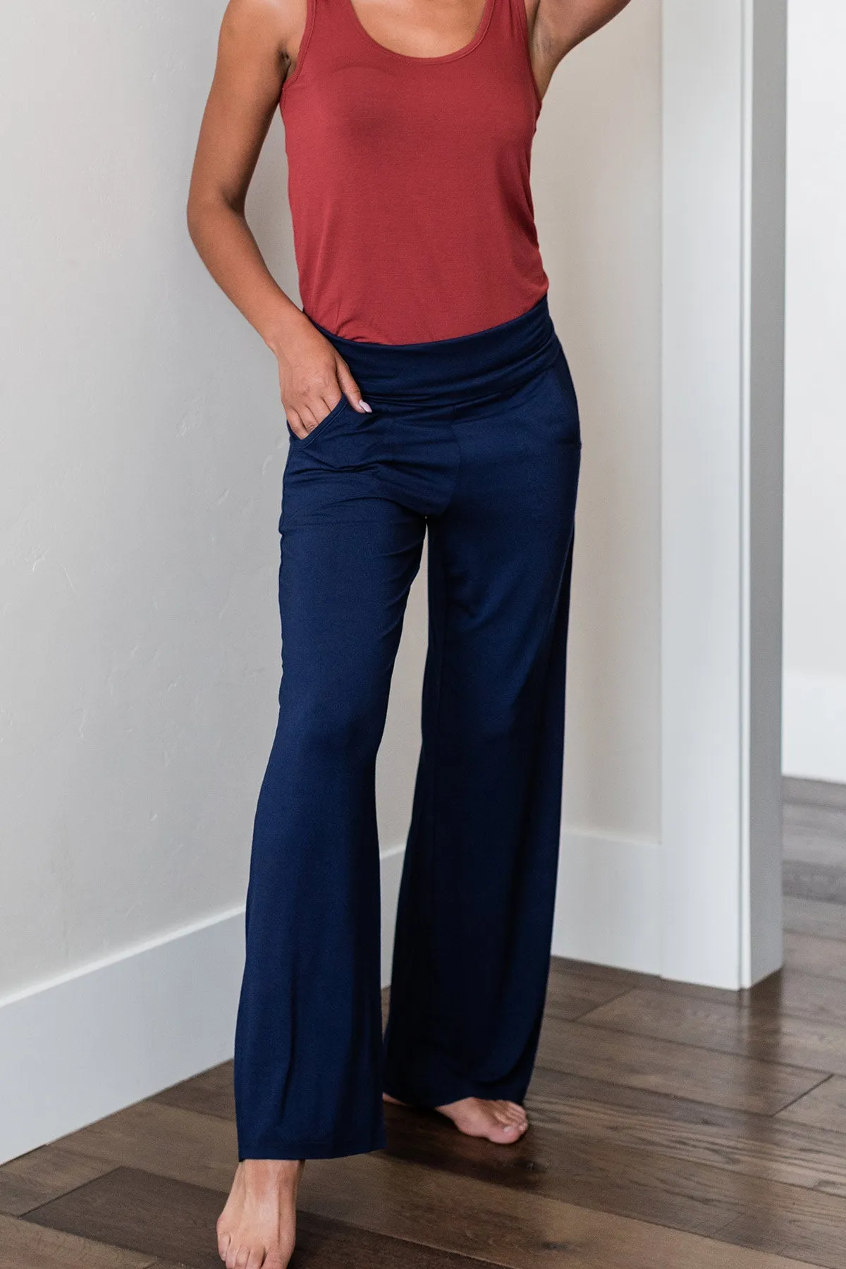 Kayla Wide Leg Foldover Waist Bamboo Pant sold by Yala product image thumbnail 4