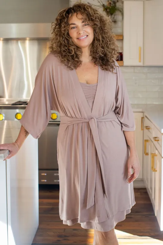 Nina Elbow Sleeve Belted Bamboo Robe sold by Yala