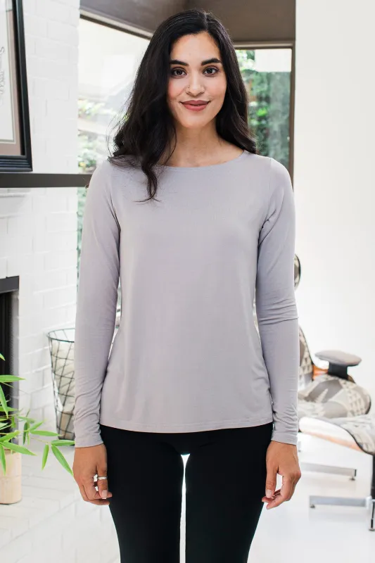Jena Long Sleeve Bamboo Tee Shirt sold by Yala