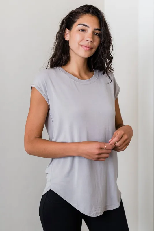 Cassidy Cap Sleeve Bamboo Boyfriend Tunic made by Yala