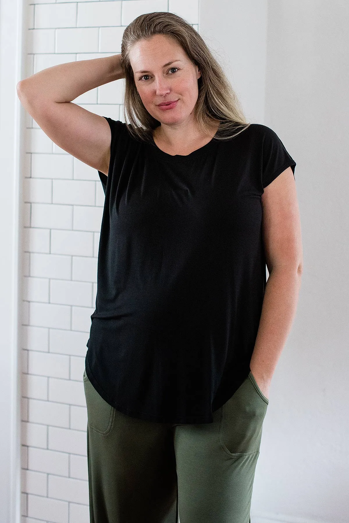 Cassidy Cap Sleeve Bamboo Boyfriend Tunic sold by Yala product image thumbnail 5