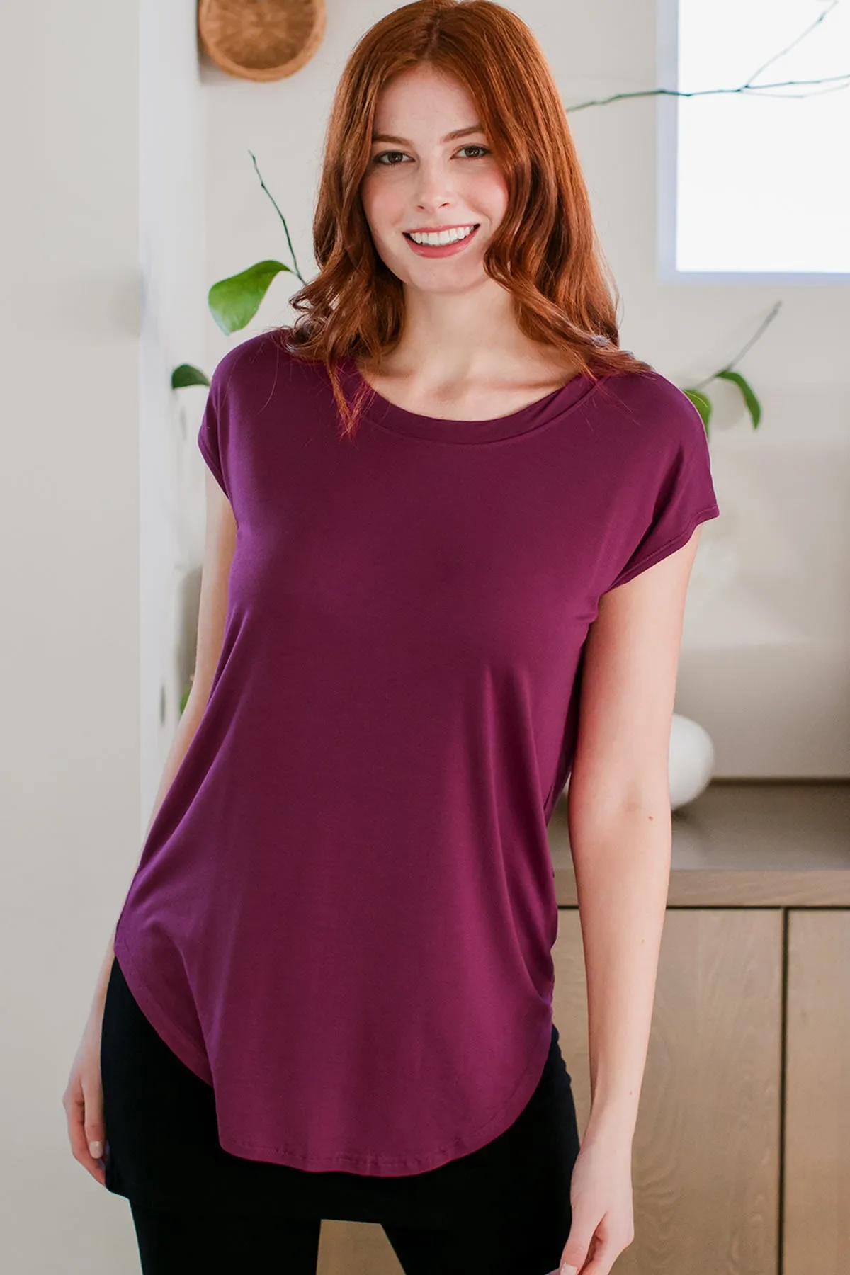 Cassidy Cap Sleeve Bamboo Boyfriend Tunic sold by Yala product image thumbnail 2