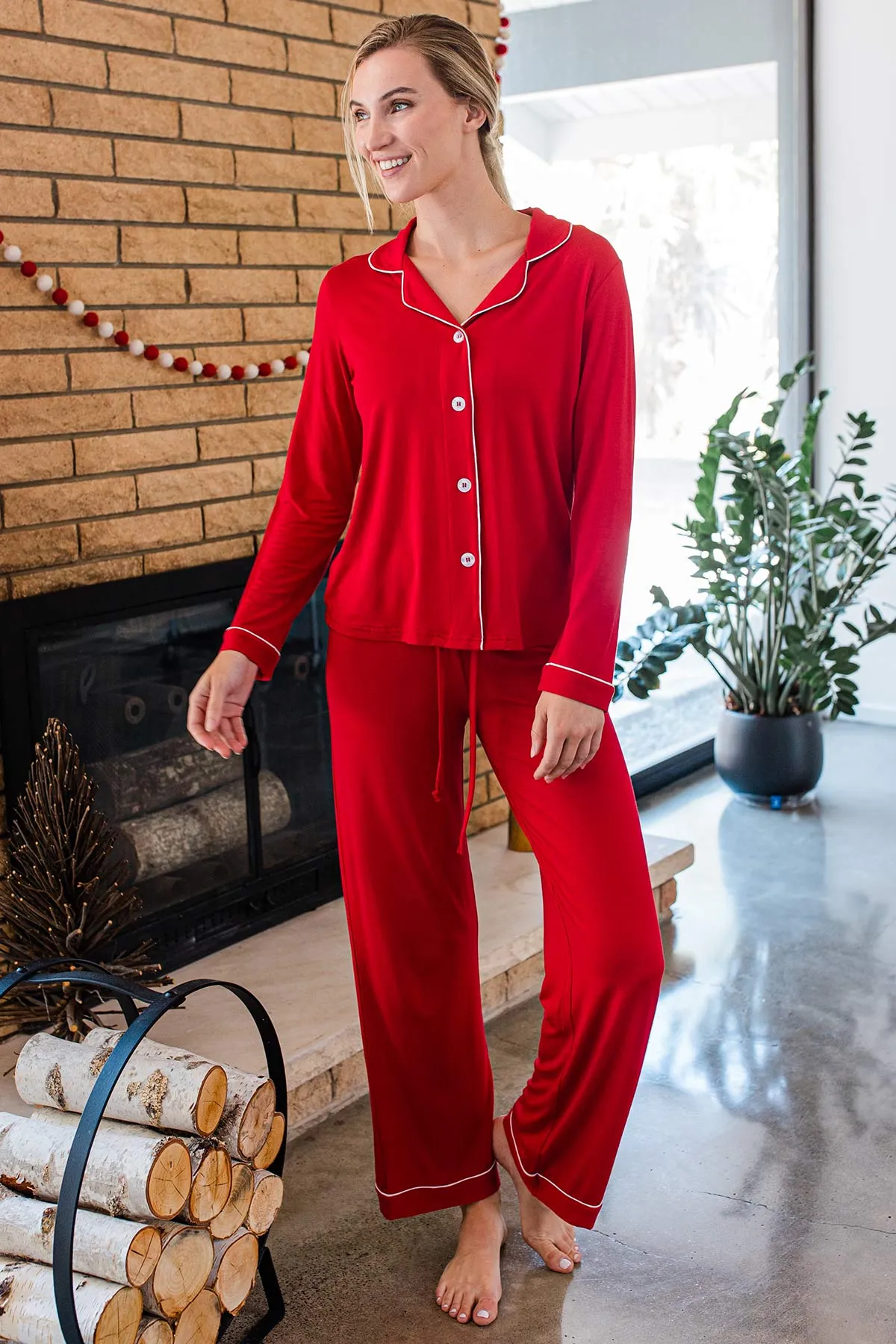Amber Classic Button Front Bamboo Pajama Set sold by Yala