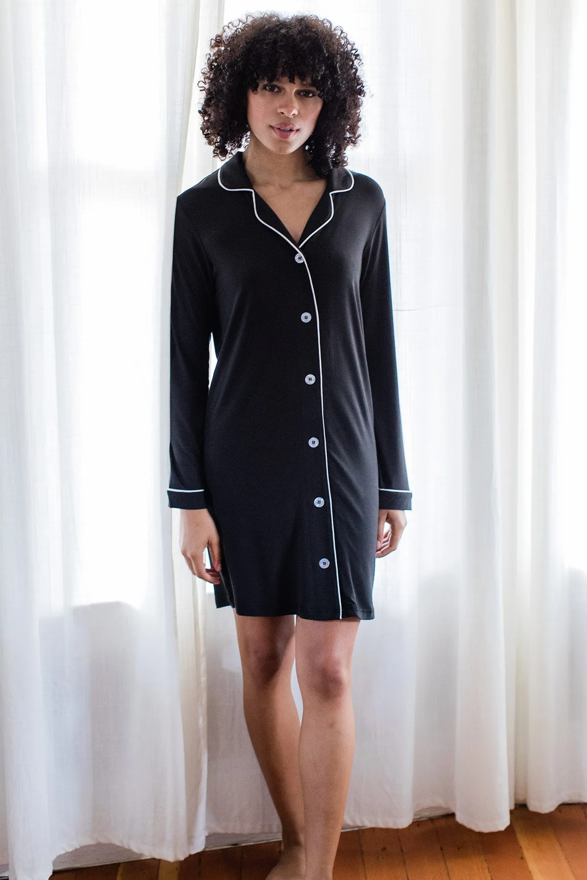 Amber Classic Button Front Bamboo Nightshirt sold by Yala product image thumbnail 3