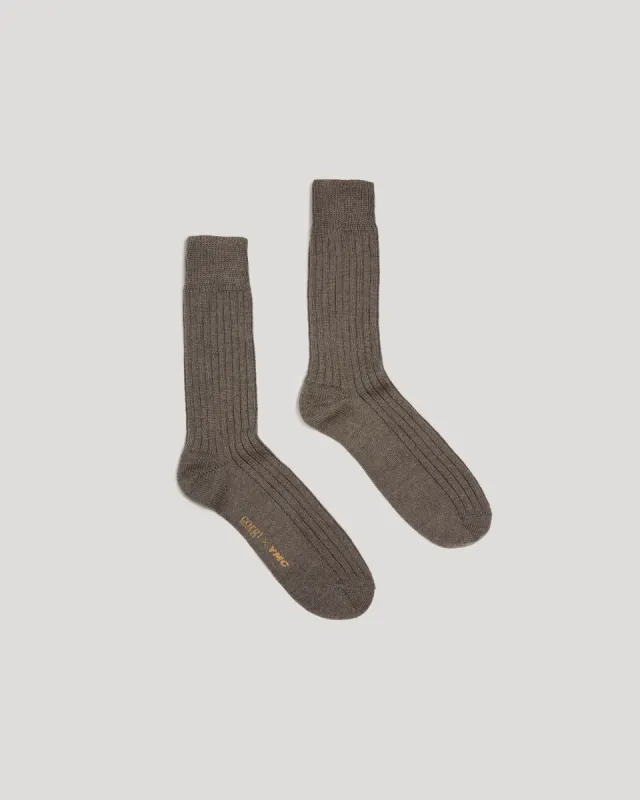 Plain Wool Rib Sock sold by YMC