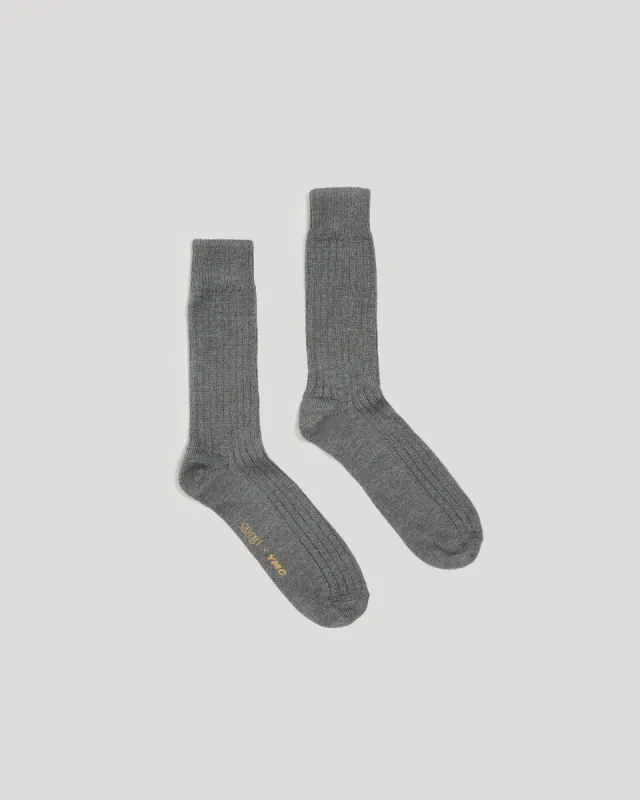 Plain Wool Rib Sock sold by YMC