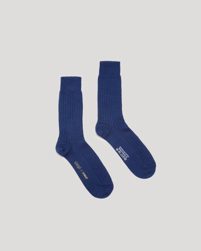 Plain Wool Rib Sock sold by YMC