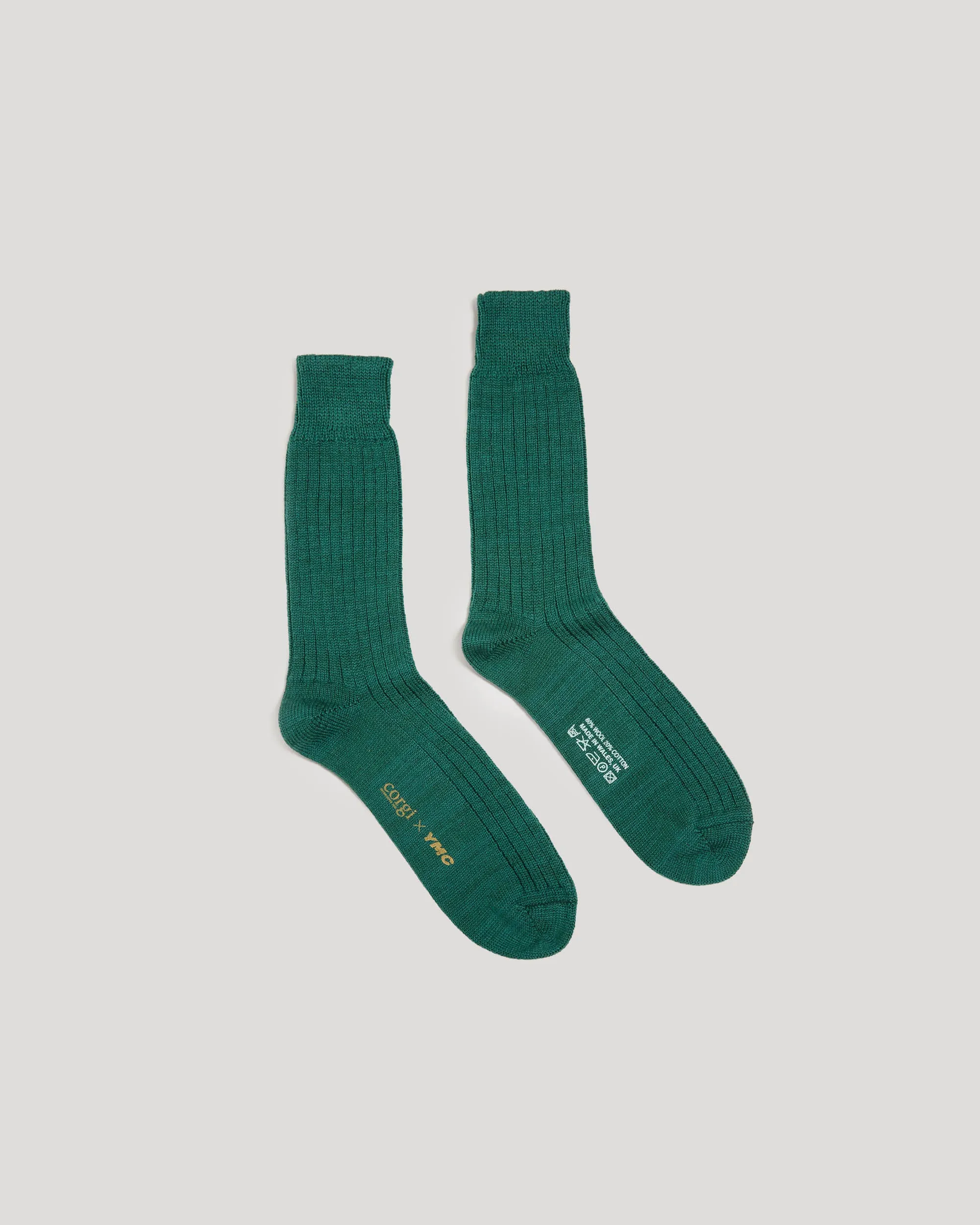Plain Wool Rib Sock sold by YMC