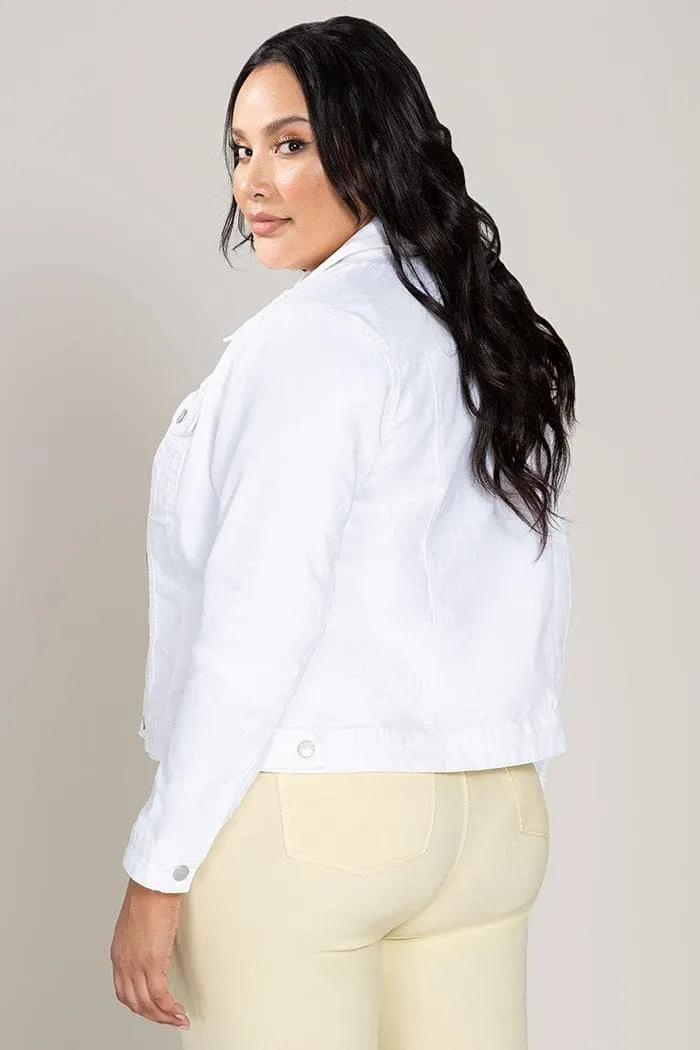 Women's Plus Size Distressed Denim Jacket sold by YMI product image thumbnail 4