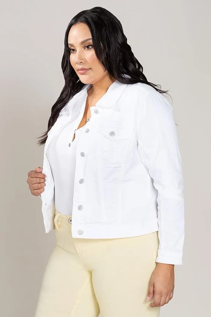 Women's Plus Size Distressed Denim Jacket sold by YMI product image thumbnail 3