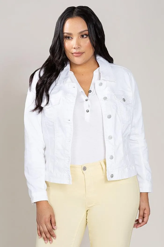 Women's Plus Size Distressed Denim Jacket sold by YMI product image thumbnail 2