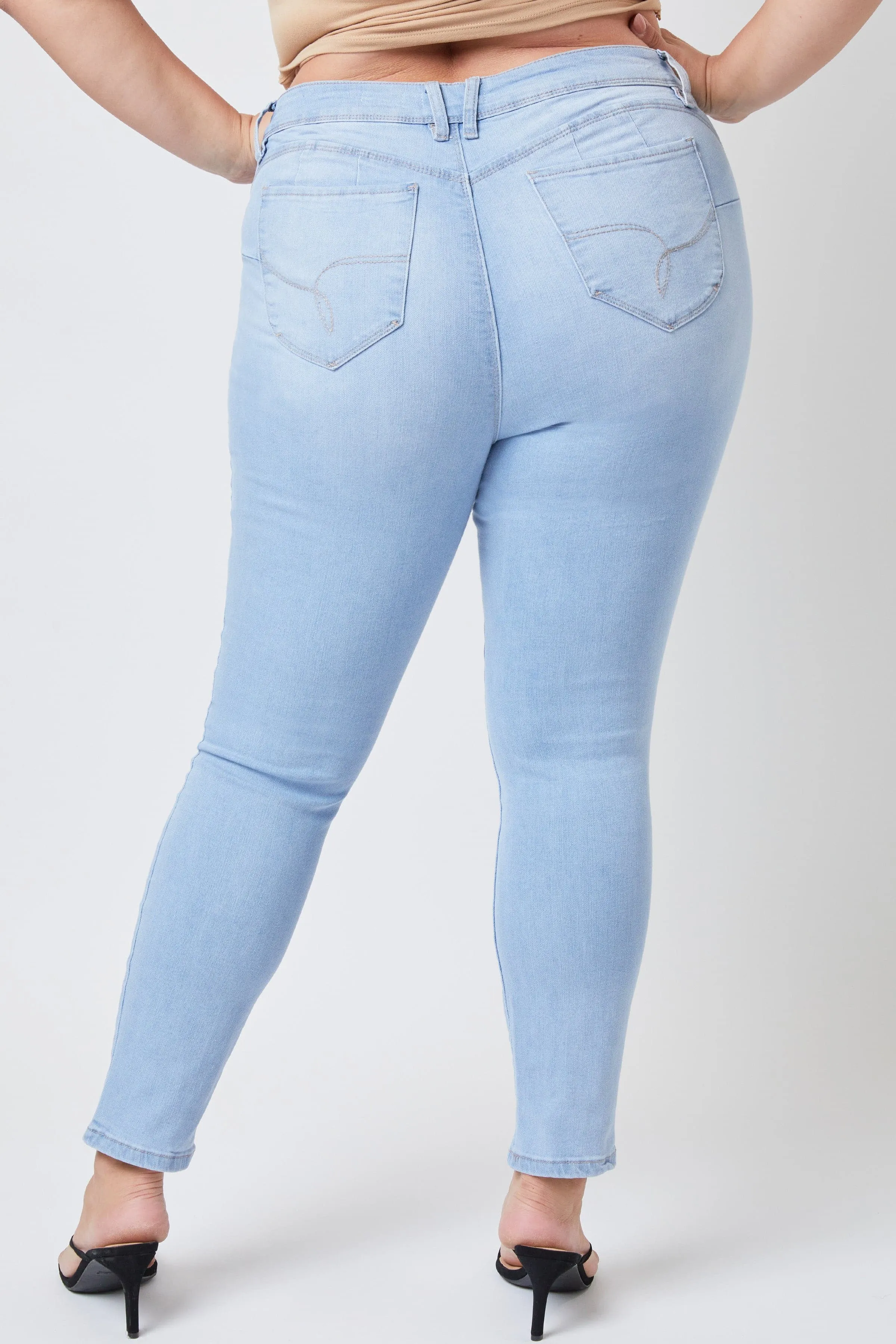 Women's Plus Sustainable WannaBettaButt Skinny Jeans sold by YMI product image thumbnail 4