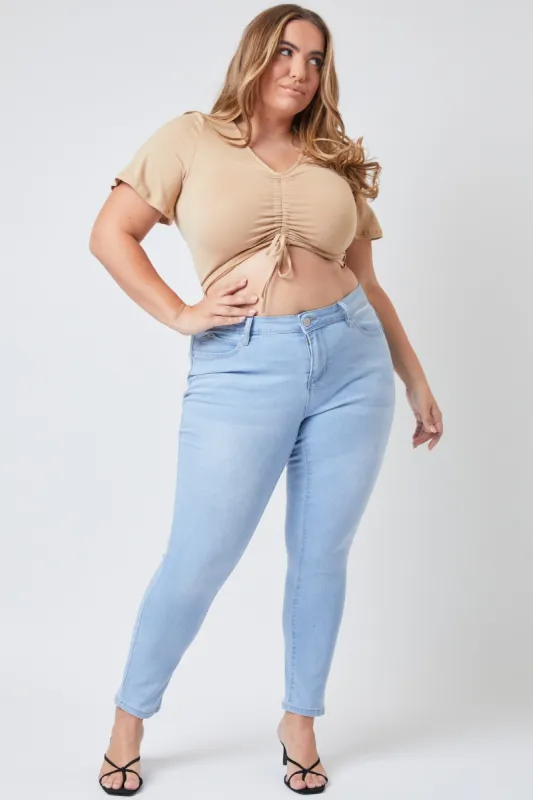Women's Plus Sustainable WannaBettaButt Skinny Jeans sold by YMI