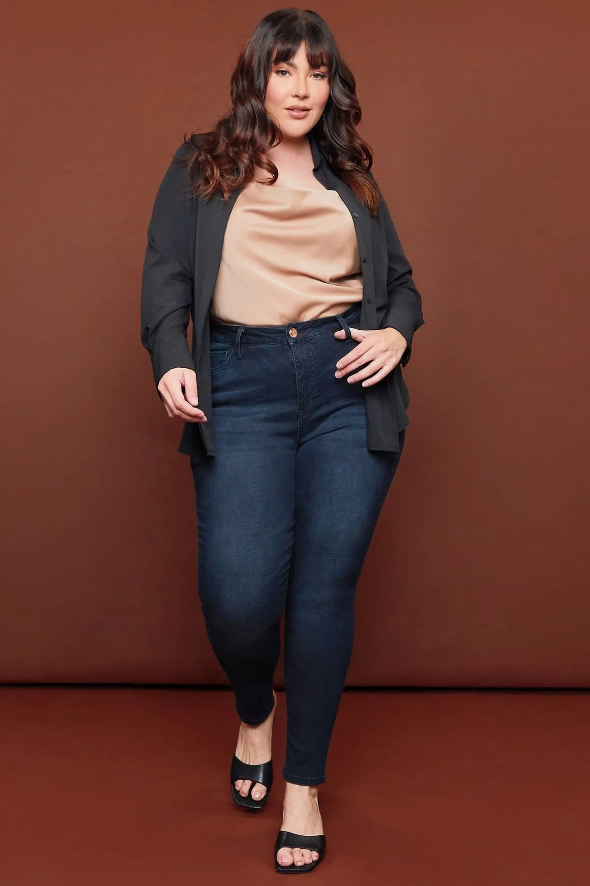 Women's Plus Size Essential High Rise Skinny Jeans sold by YMI product image thumbnail 5