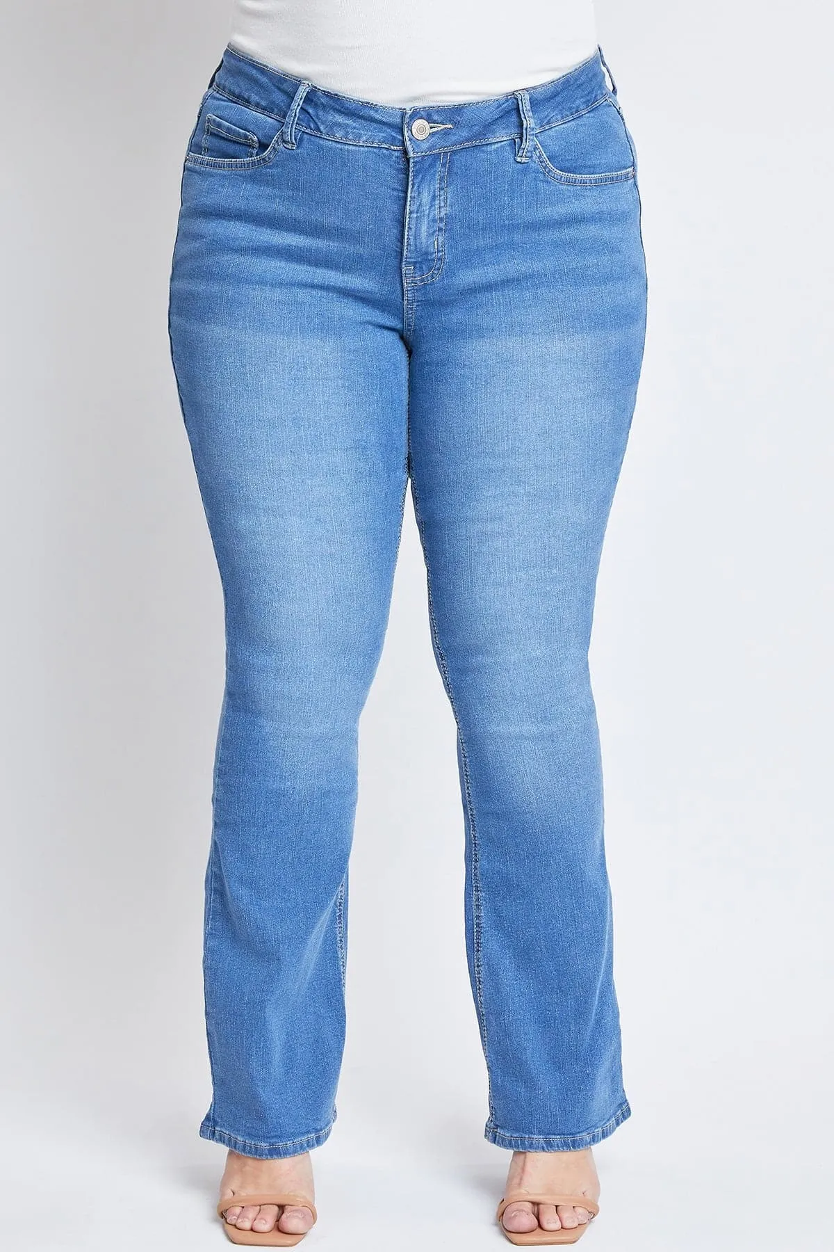 Women's Plus Sustainable Mid-Rise Bootcut Jean sold by YMI product image thumbnail 2