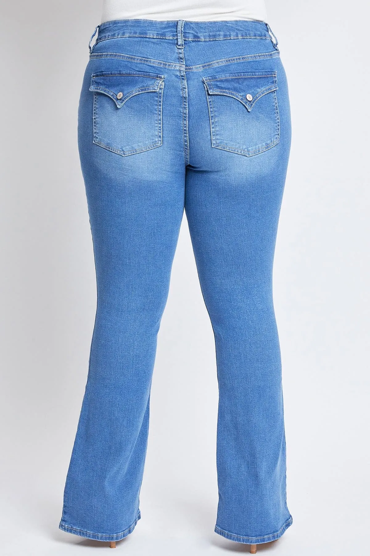 Women's Plus Sustainable Mid-Rise Bootcut Jean sold by YMI product image thumbnail 3