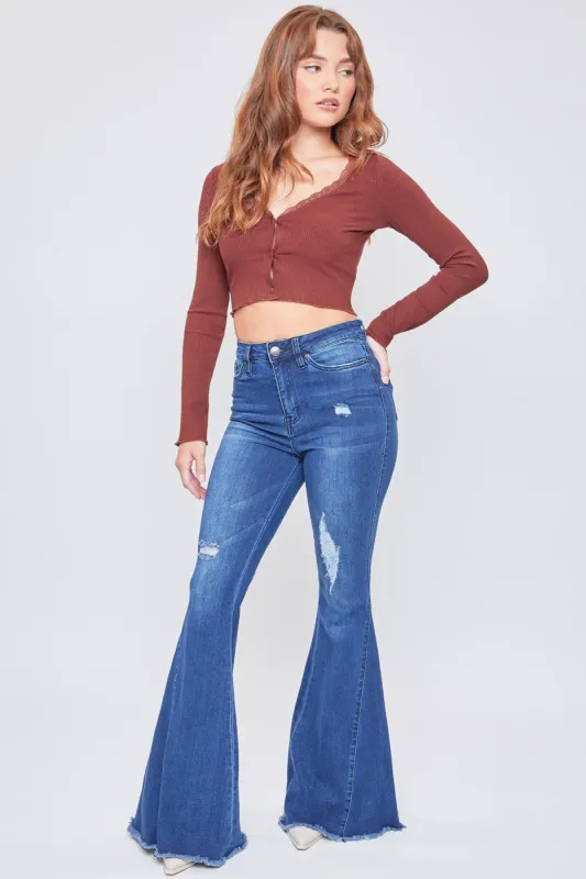 Women's Gigi  Extreme Fit & Flare Jeans-Distressed sold by YMI