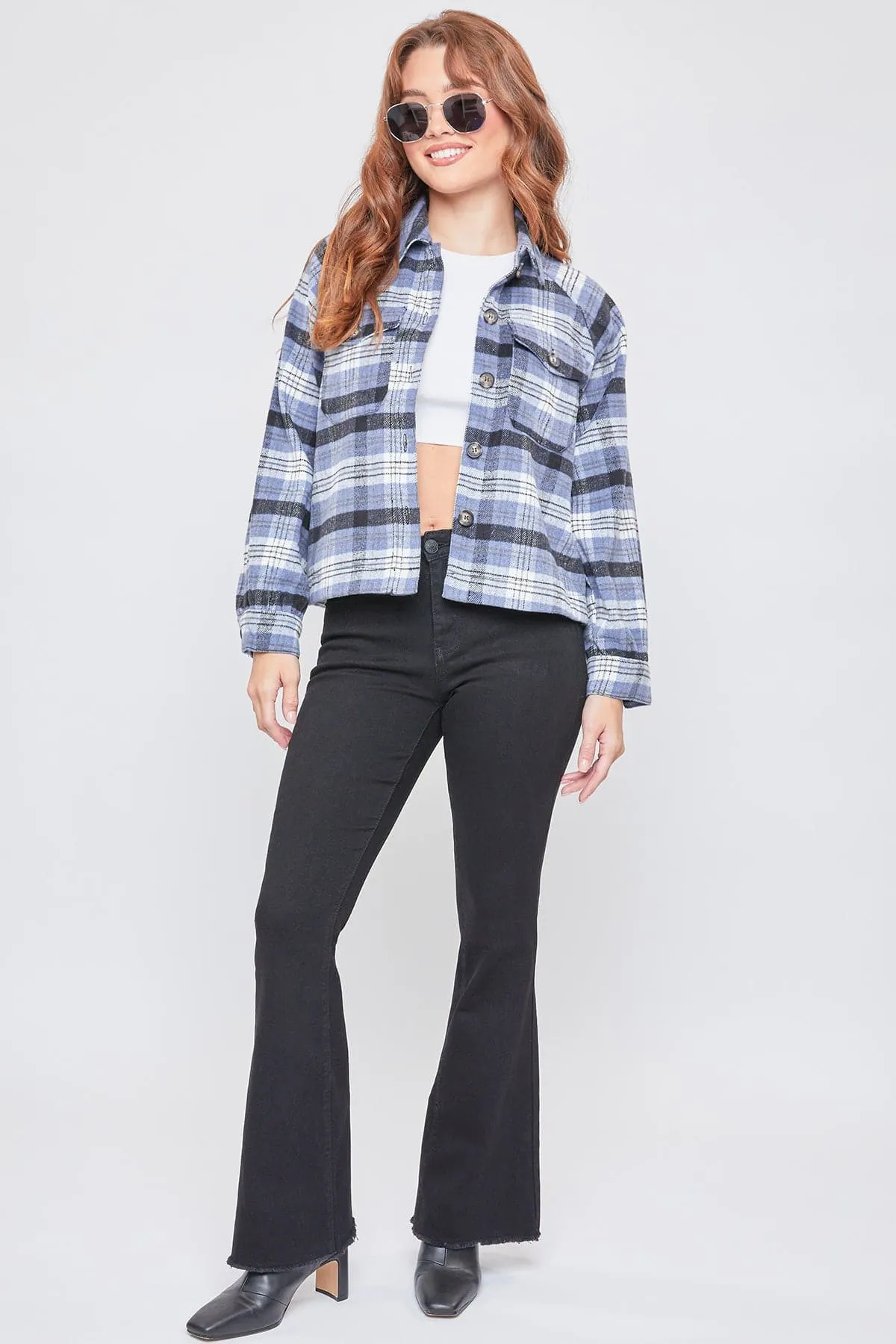 Women's Cropped Boxy Fit Shacket sold by YMI product image thumbnail 4