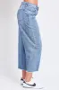 Women's Baggy Cropped Frayed Barrel Jeans sold by YMI