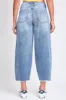 Women's Baggy Cropped Frayed Barrel Jeans sold by YMI