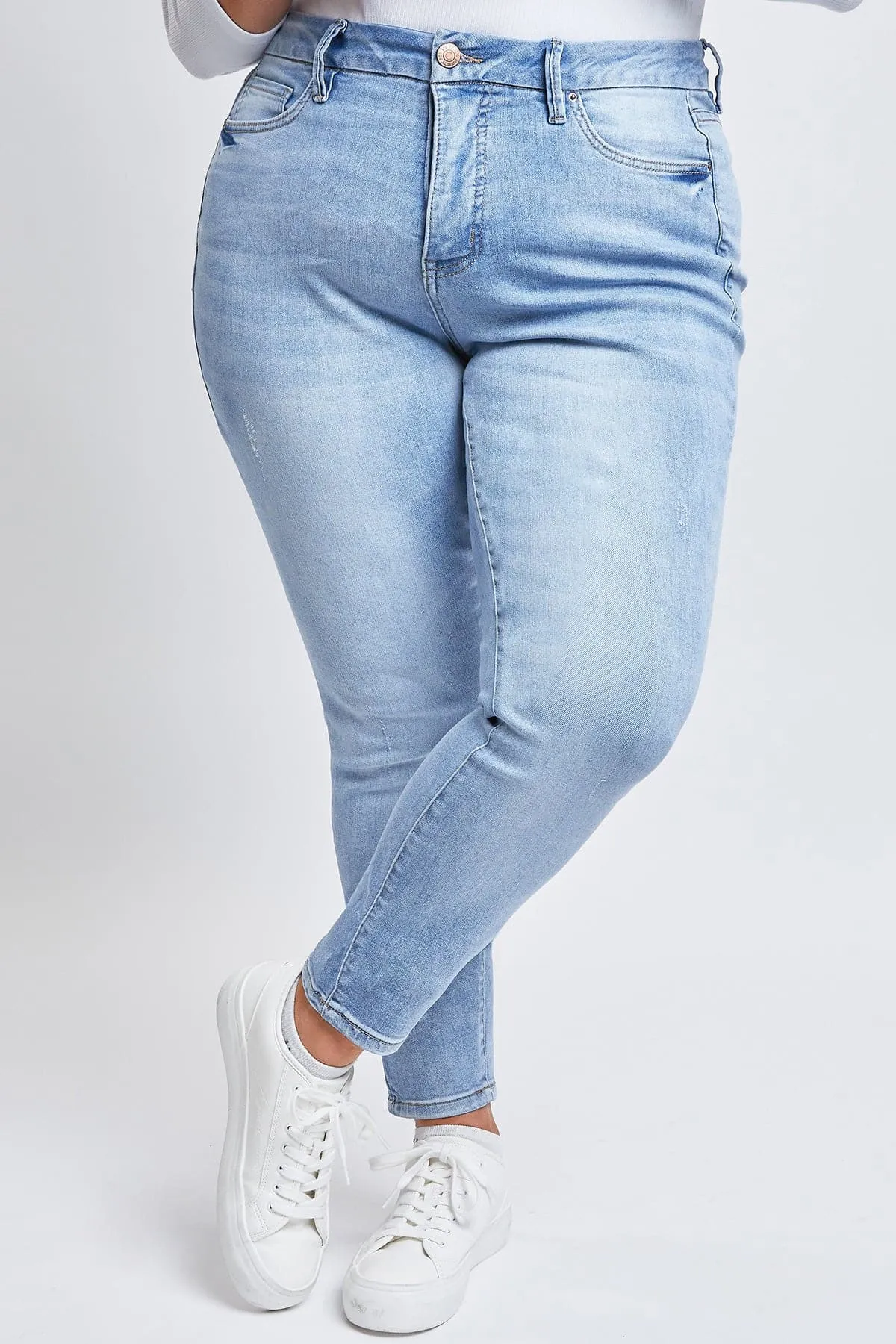 Women's Plus Size Sustainable Curvy Fit High Rise Skinny Jeans sold by YMI product image thumbnail 2